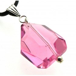 Large Random Faceted Venus Pink Andara Crystal Pendant